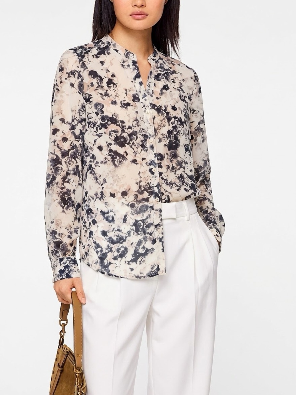 Dynamite Floral Button-Down Blouse